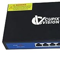 Cupix Vision 6-Port POE Network Switch, 4 POE Ports + 2 Uplink Ports, Black-19