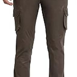Regular Fit Cotton Cargo Pants for Men| Utility Pockets with Zippers| Elasticated Waistband with Belt Loops & Internal Drawcords| Also Available in Plus Sizes | L to 5XL-image-52