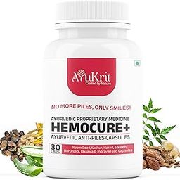 AyuKrit HemoCure+ | Ayurvedic Piles & Fissure Relief Capsules | Pack of 2 (30 Each) | 30-Day Complete Course | Natural & No Side Effects-image-51
