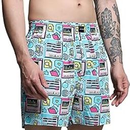Men's Cotton Blend Modern Cartoon Boxer Shorts-56