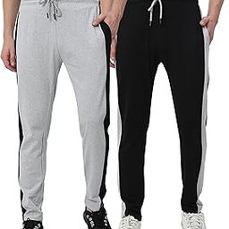 Cotton Blended Track Pants,Pyjamas,Sleepwear,Bottoms,Joggers,Yoga Pants(Pack of 2)-image-33