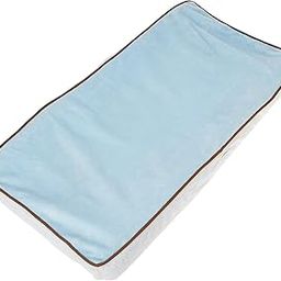 Bacati - Velor Blue/White/Chocolate Plush Changing Pad Cover-image-34