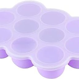 BRUSHFINCH Baby Food Storage Container Silicone Freezer Tray With Lid, Food Grade, Perfect for Homemade Food, Fruit Puree, Vegetables, Breast Milk - 1pc. (Purple)-20