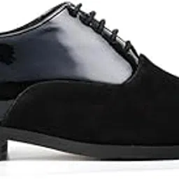 monkstory Men's Luxury Tuxedo Lace-ups, Black-picture-24