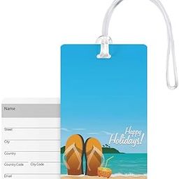 100yellow® Happy Holiday Luggage Tags, Bag Tag Travel Id Labels Tag for Baggage Suitcases Bags with Silicon- Ideal for Travel-35