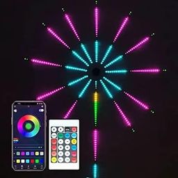 Glowave® Fireworks Strip Light 5V-USB Bluetooth Voice Control and Remote Control IP20 Non-Waterproof for Indoor Outdoor Decoration Wedding Party Home Diwali Decor Multicolour-picture-15