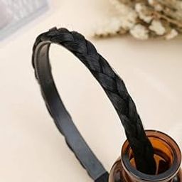 Synthetic Hair Braided Hair Band 2 Plaited Headband For Women & Girls Fashion Hair Accessory Ponytail HeadBand Pack of 1 Black Cpy6-image-97
