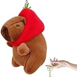 Capybara Keychain, capybara plush, Cute Strawberry Capybara Plush Keyring for Kids and Women, Perfect for Keys and Bags Decoration-picture-12