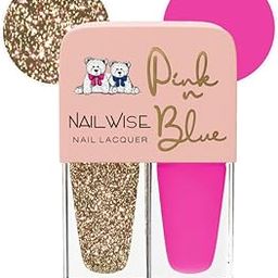 PINK N BLUE® Long Lasting Nail Duo | Glossy Finish | Long Lasting | No Chip Formula | High Shine Nail Polish For Women | No Harmful Chemicals| Bronze Gold silver-image-2