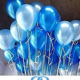 AMFIN® 10 Inch (Pack of 50) Metallic Balloons Light Blue & Blue for Birthday Decoration, Decoration for Weddings, Engagement, Baby Shower, 1st Birthday, Anniversary Party, Theme Party, Office Party-9