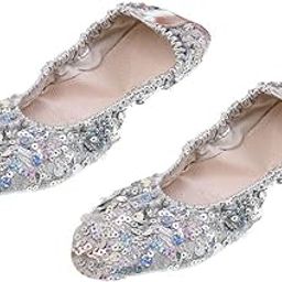 Belly Dance Shoes Soft Soles Dance Performance Shoes with Sequins M Silver Clothing, Shoes & Accessories | Dancewear | Adult Dancewear | Belly Dancing-picture-18