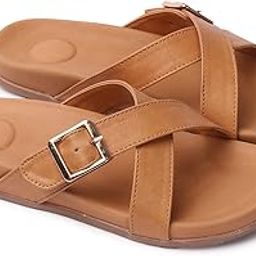 elle Women's Flats Slip-On Sandals with Buckle Detail-picture-14