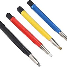 Versatile 4pcs Cleaning Kit Glass Fiber Steel Brass Nylon Scratch Brush Pens for Car Debris and Scratch Removal-image-62