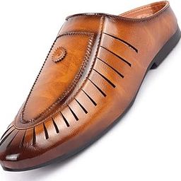 Basics Men's Back Open Laser Cut Classic Ethnic Slip On Mules (6-12 UK)-picture-45