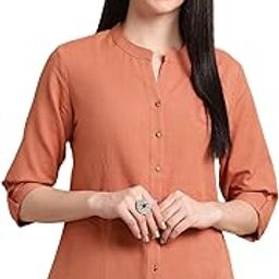 Women's Solid Cotton Top Regular Kurti-13