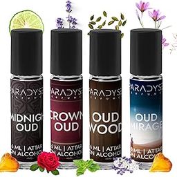 Oud Attar | Midnight, Crown, Wood & Mirage Oud | Pack Of 4 | 24 ML | Long Lasting Fragrance Perfume Oil | 100% Natural & Non-Alcoholic Roll On Attar-25