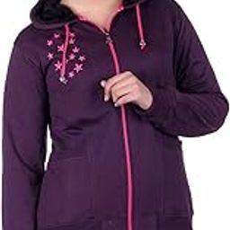 Women's Sweatshirt with Hoodies, Fleece Material Full Sleeves,(Pack of 1)-image-35