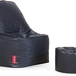 RnS Rest 'n' Sleep - Lounger Couch Filled Bean Bag 3XL Luxury Faux Leatherette Lounger Chair with footrest with Beans, with 1 Year Warranty (3XL, Grey)-image-44