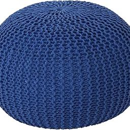 Christopher Knight Home Belle Knitted Cotton Pouf, Navy-image-54
