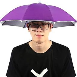 Hat Umbrella for Kids Purple Color Hat Umbrella for Men and Women Unbreakable Plastic Cap Umbrella for Boys (Purple)-31