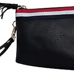PU Leather Compact Toiletry Bag Cosmetic Wristlet Travel Purse Handbag with Zippered Pocket for Girls & Women-17
