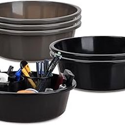 Homestic Pack of 6 Desk Organizer | Stationery Organizer | Multipurpose Storage Organizer | Office Supplies for Pen-Pencil-Staplers | Desktop Organizer | 6 LTR | Gray & Black-image-64