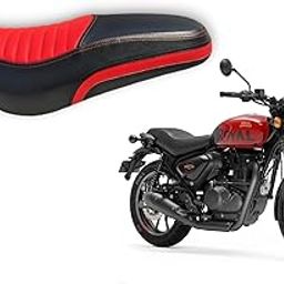 Hunter 350 Bike SEAT Cover,PU Leather,Ready to FIT Rope PROVIDED,Colour Black RED Dual Colour-image-45