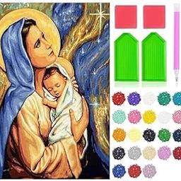 Kids Wonderland 5D Diamond Painting Kit, 12x16inch Diamond Painting Kit for Adults & Kids, Very Suitable for Home Leisure and Wall Decoration, Gift for Kids and Adults (Virgin Mary)-image-88