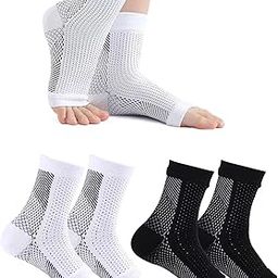 NHCDFA 2 Pairs Compression Socks for Men, Compression Socks for Women, Outdoor Sport Ankle for Plantar Arch Support Foot & Ankle Swelling Achilles Tendon Heel Pain (Unisex,L/XL-26