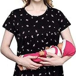 TIGYWIGY Women's Cotton Printed Half Sleeves Feeding/Nursing/Maternity Top-20