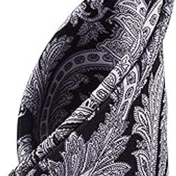 Men's Black Satin Printed Pocket Square (1pc)-image-37