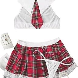 Women's Power Net School Girl Roleplay Costume-image-12