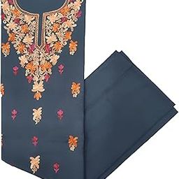 Womens Cotton Kashmiri Embroided Dress Material (vch18160, Grey, Unstiched)-picture-30