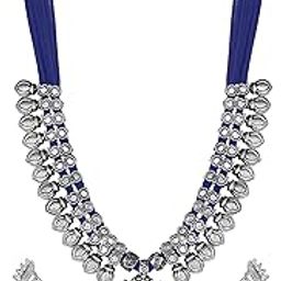 Latest Oxidised Silver Tribal Cotton Thread Antique Necklace Jewellery Set for Women-image-87