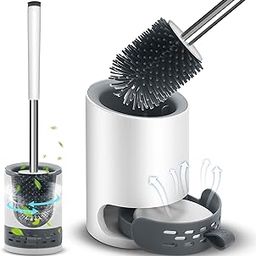 VASG Toilet Brush and Holder kit, Soft Silicone Bristle Toilet Brush with Diatom mud pad and Tweezers, Removable Water Drawer, Ergonomic Long-Handled Toilet Brush-image-34