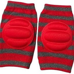 Baby kids Cotton Knee Support, Babies Toddlers Kneepad, Crawling knee safety guard protector for baby, Walking Support with Anti-Slip Material, Unisex, Washable and Comfortable (Color - Blue/Red)-image-54