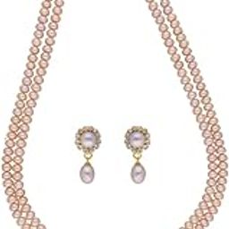 Sri Jagdamba Pearls Siddhi 2 Lines Button Pearl Set for Women | Necklace to Gift Women & Girls| With Certificate of Authenticity AAA Quality-image-20