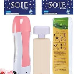 CUVLY Wax Heater, Roller Heater Machine Hair Removal Warmer machine Wax Refill Cartridge Wax Strips With Wipes Waxing kit for Women WaxRoll on Heater Machine (Wax, Heater Combo)-10