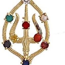 and Jewellery Gold Plated Shiv Shakti Kavach Rudraksha Trishul Pendant for Men Women Rudraksha Trishul Pendant-image-14