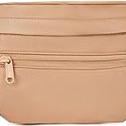 Telena Crossbody Fanny Pack for Women Men Fashion Waist Pack Belt Bag with 4-Zipper Pockets for Hiking Running Travel, 102-Light Brown, One Size-image-56
