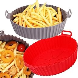 Somoga 4Pack Air Fryer Silicone Liners Pot Reusable Non-Stick Liners Air Fryer Basket Bowl Fit 3-5QT Air fryer Baking Replacement of Flammable Parchment Paper(Round, 6.5 Inch)-image-32