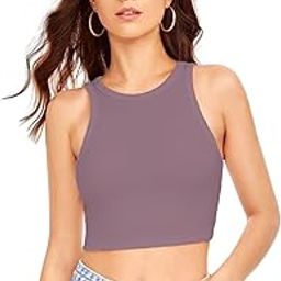 Women's Cotton Skinny Fit Solid Ribbed Crop Tank Ribbed Tops/s-image-40