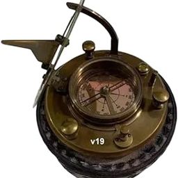 generic Brass Sundial Compass with Leather Case/Copper Dial Gilbert Sundial Camping-picture-15