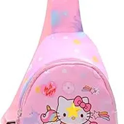 amanvani Kids Crossbody Bag, Cute Cat Printed Chest Bag For Girls (1 Pcs) Shoulder Bag For Travel, Cycling, Hiking, Outdoor, Birthday Return Gift For Kids, Adjustable Strap-picture-34