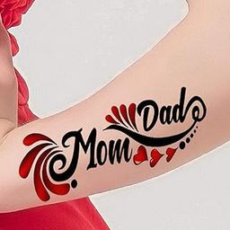 Mom and Dad Waterproof For Girls Men Women Temporary Body Tattoo-20
