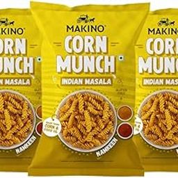 Makino Corn Munch Indian Masala (Each 150gm) (Pack of 3)-image-109