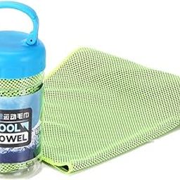 AINAAN Microfiber Quick Cooling Towel ，Yoga Sport Running Gym Camping Fitness with Handle Bottle, 2019, Green-image-27