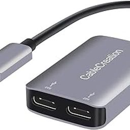 CableCreation USB C Headphone Audio Adapter, 2-in-1 Type-C to Dual Type-C hub Digital Audio& PD Charging Adapter,USB C Splitter for Google Pixel 2/3, Galaxy Note 9/S8/S9/S10-image-43