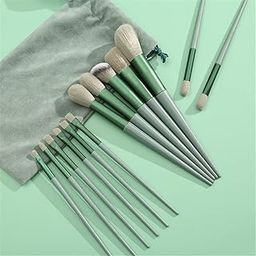 13-Piece Green Makeup Brush Set – Soft Synthetic Bristles for Blending, Highlighting & More – Durable, Travel-Friendly with Carrying Pouch-image-115