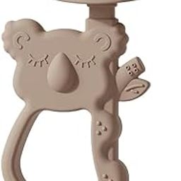 PAPAL Koala Baby Teether with Bristles – Soft Silicone Gum Soother for 3–30 Months – BPA-Free, Freezer Safe & Easy to Hold – Gentle Teething Relief & Early Oral Care (1 Pc) (Brown)-image-47